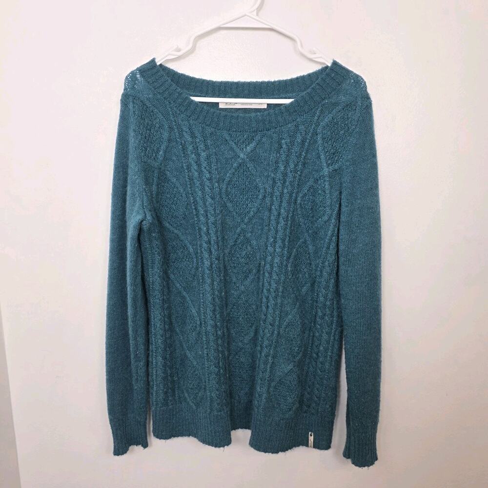 Woolrich Blue Cable Knit Wool Mohair Soft Warm Cozy Sweater Sweater Size Large